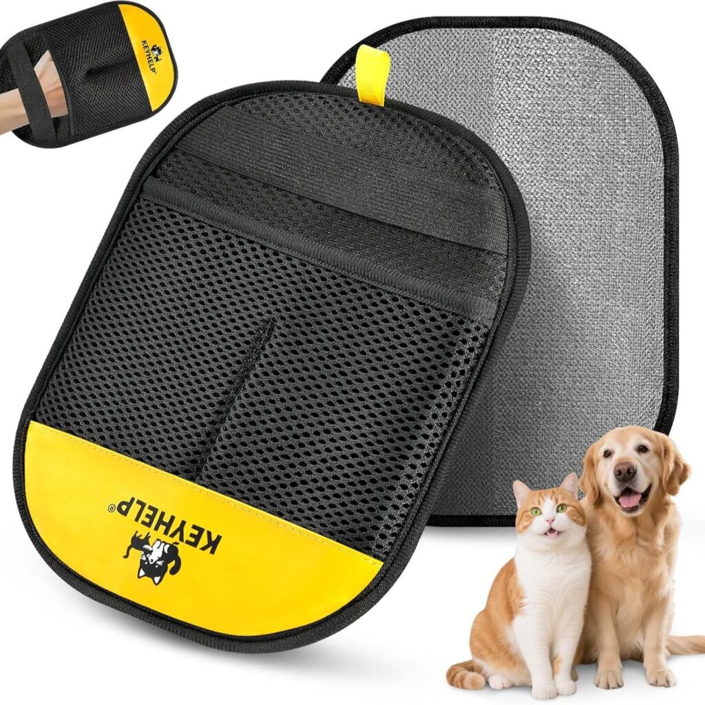 Pet Hair Removal Glove – Reusable Deshedding Grooming Mitt for Dogs & Cats, Easy Fur Remover for Furniture & Clothes lifestyle photo