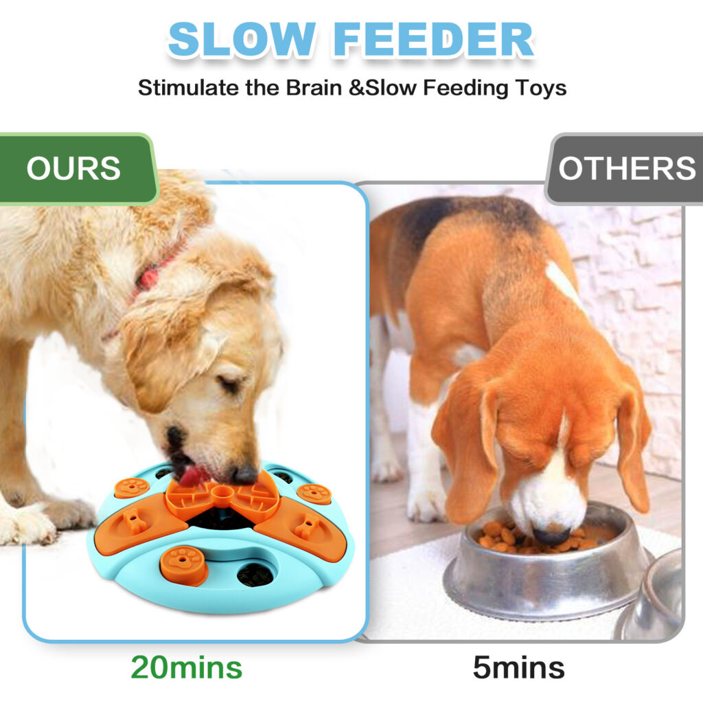 Dog Puzzle Toy Slow Feeder Bowl – Interactive IQ Training Food Dispenser for Puppies & Dogs, Non-Slip Anti-Choking Feeder to Reduce Boredom & Destructive Behavior lifestyle photo